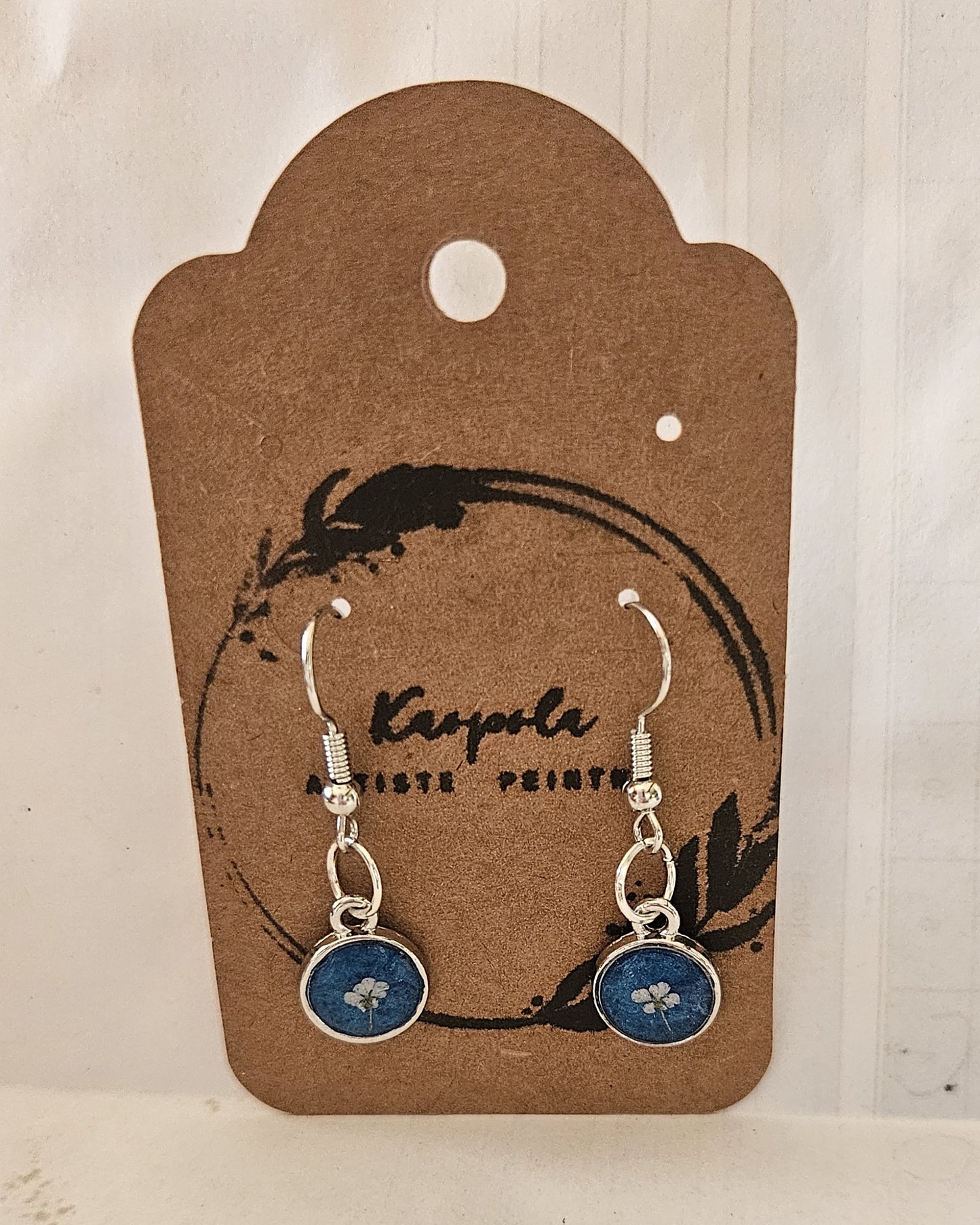 Boucles d'oreille Floral bleu